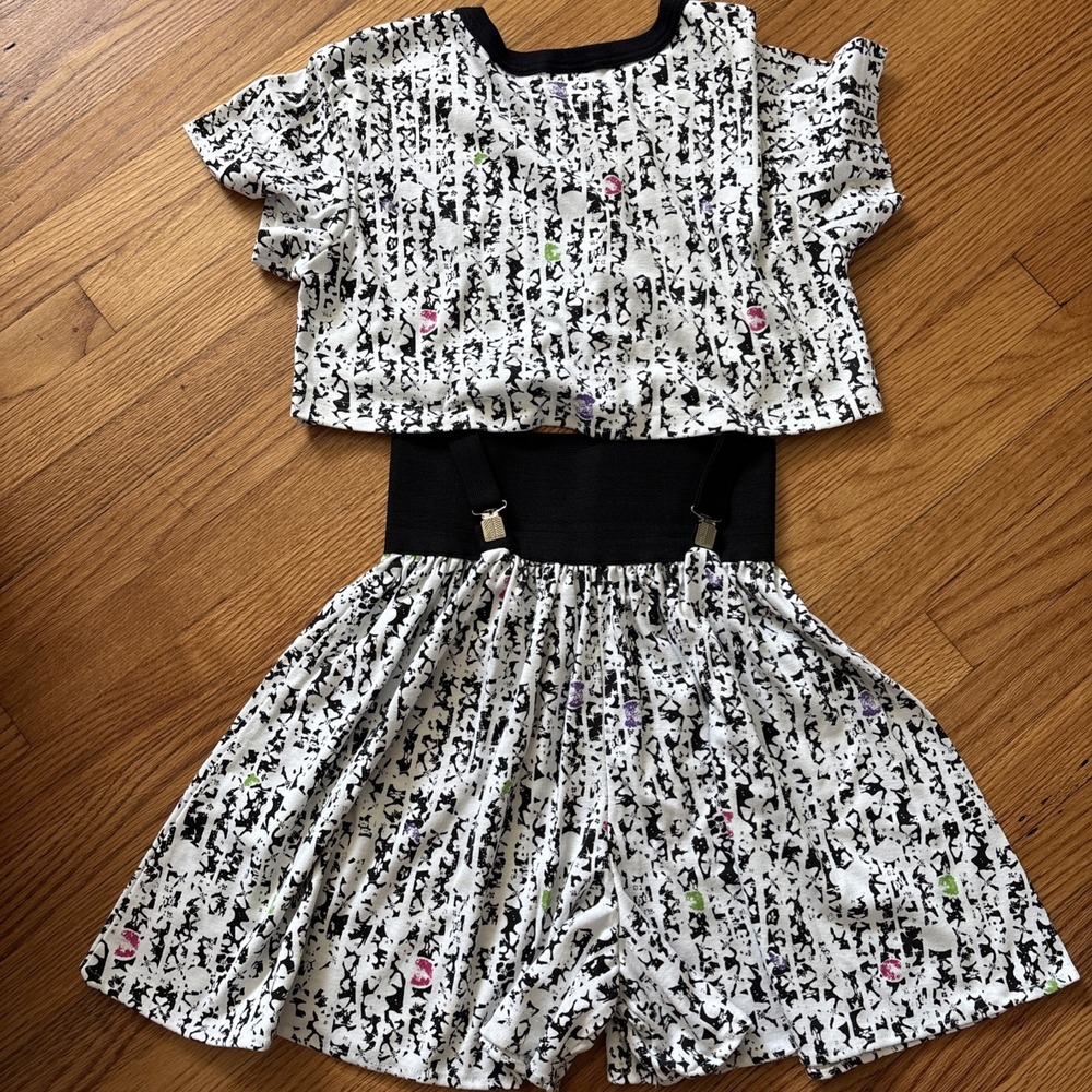VTG 80s 90s Byer Cali 2 piece set Shorts Womens Large Funky Retro Zack Morris